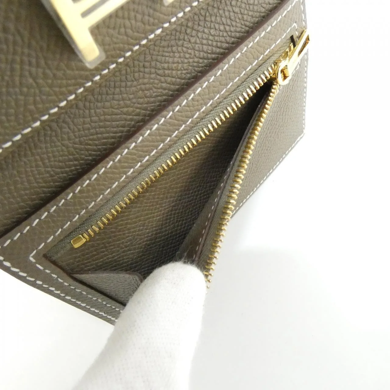 HERMES 082875CC Wallet Epsom Etoupe Epsom 皮 中古品A - 縮圖 6