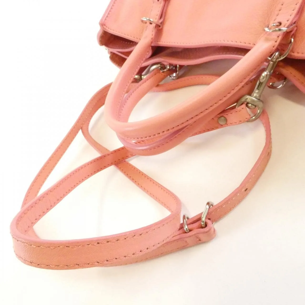 BALENCIAGA 305572 DBC6N Handbag Leather 黑色 皮革 中古品A - 縮圖 6