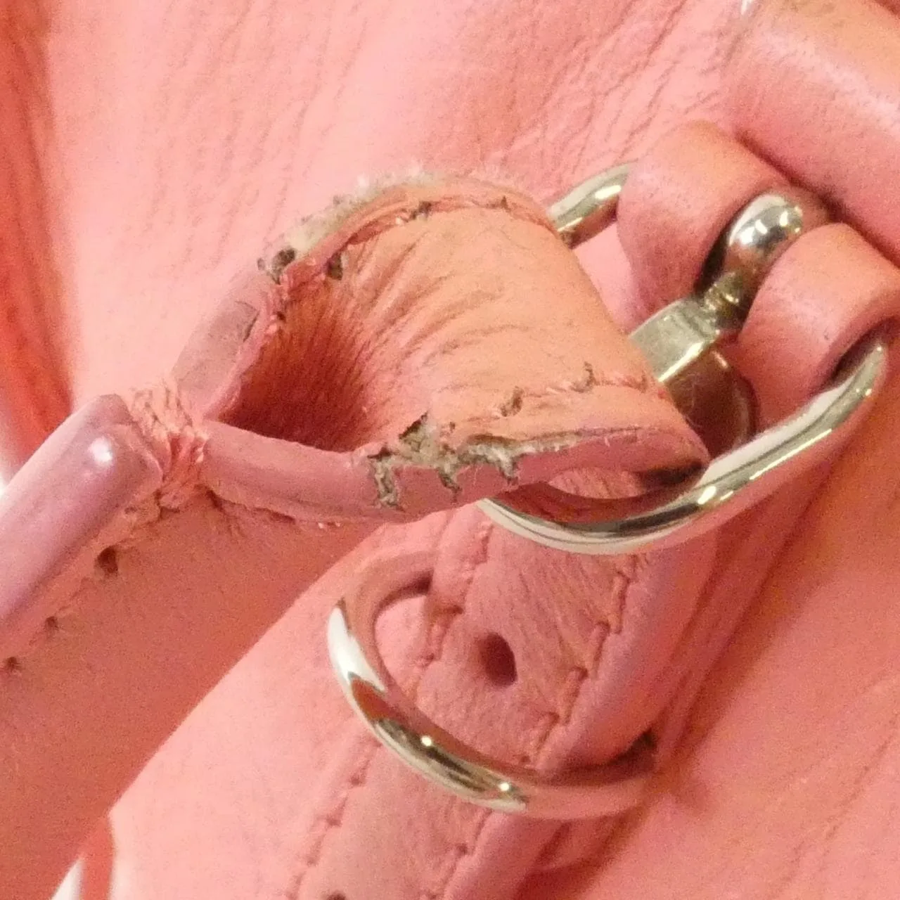 BALENCIAGA 305572 DBC6N Handbag Leather 黑色 皮革 中古品A - 縮圖 7