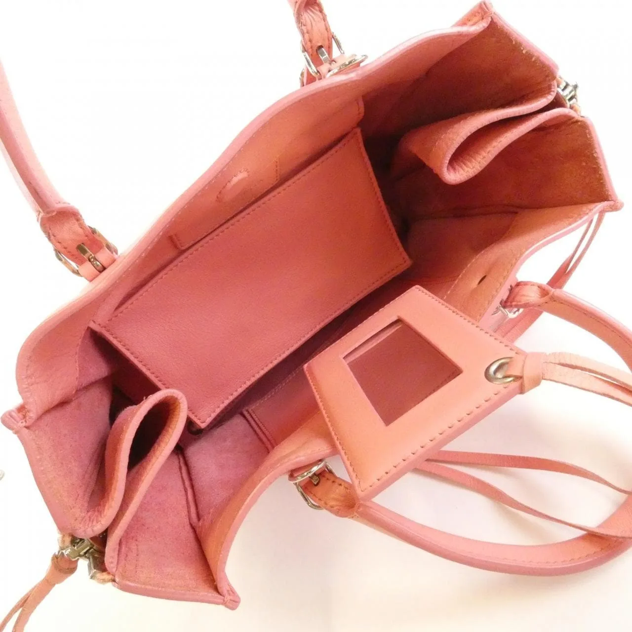 BALENCIAGA 305572 DBC6N Handbag Leather 黑色 皮革 中古品A - 縮圖 8