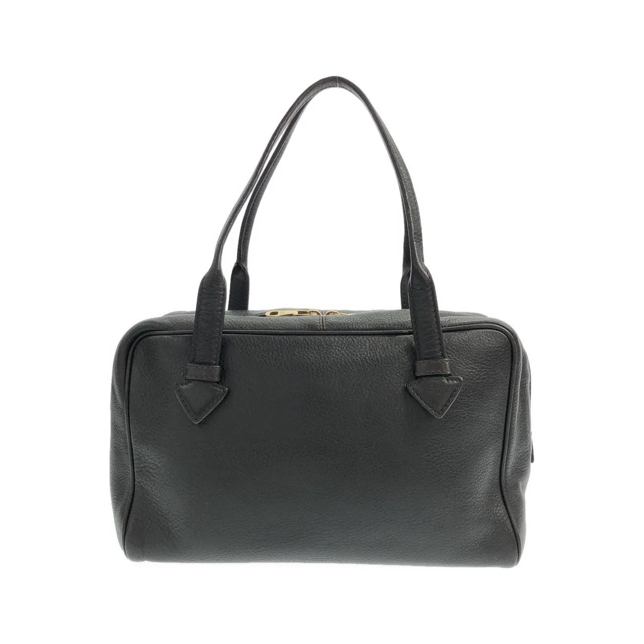 LOEWE 377 79 E35 Handbag Leather Black Leather Rank B - Thumbnail 2