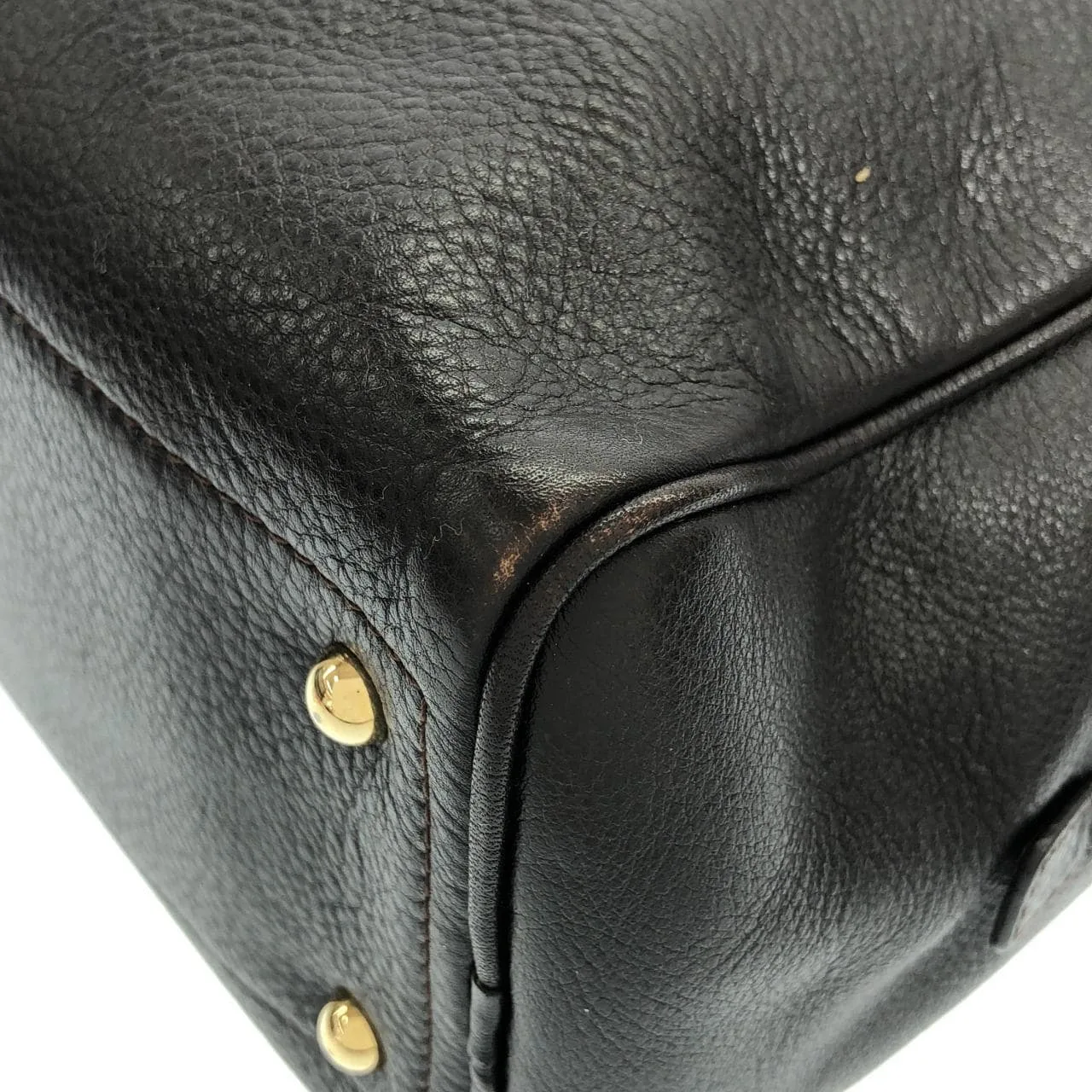 LOEWE 377 79 E35 Handbag Leather Black Leather Rank B - Thumbnail 3