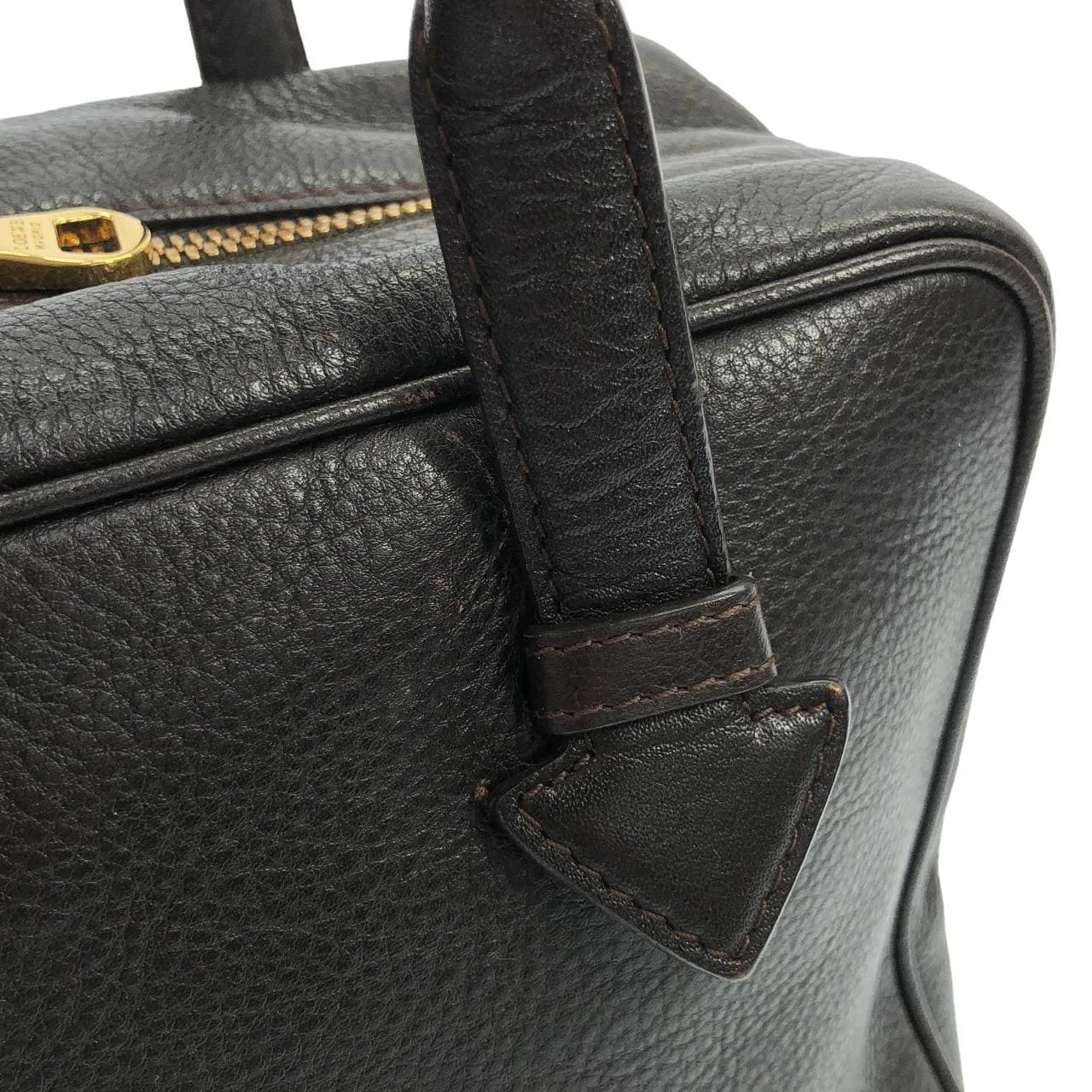 LOEWE 377 79 E35 Handbag Leather Black Leather Rank B - Thumbnail 5