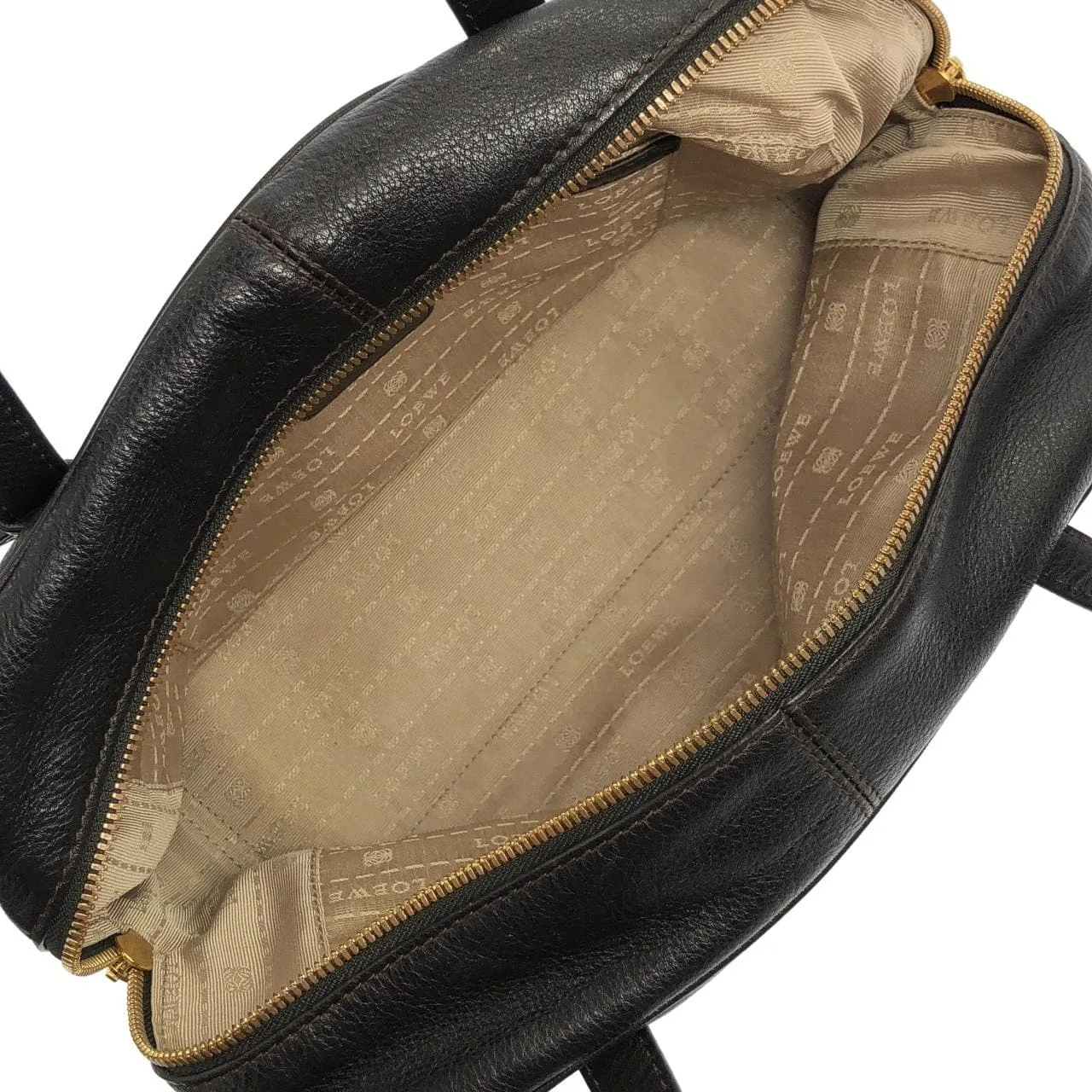 LOEWE 377 79 E35 Handbag Leather Black Leather Rank B - Thumbnail 8