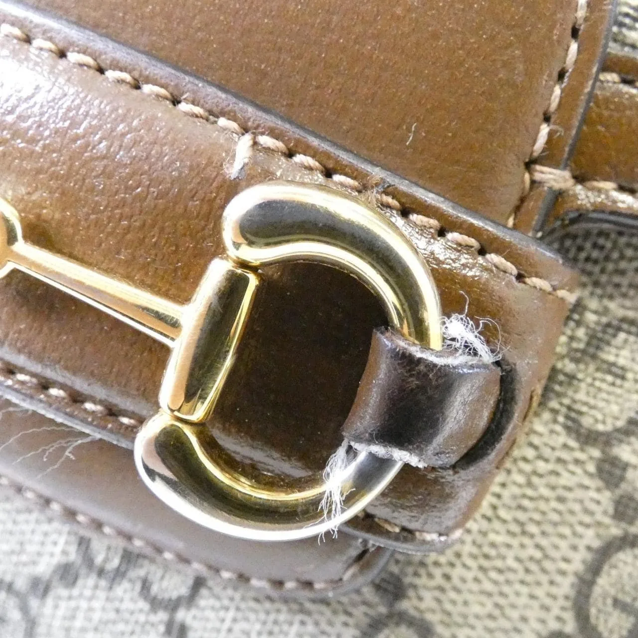 GUCCI Horsebit 1955 658574 HUHHG 肩背包 帆布 黑色 帆布 中古品B - 縮圖 5