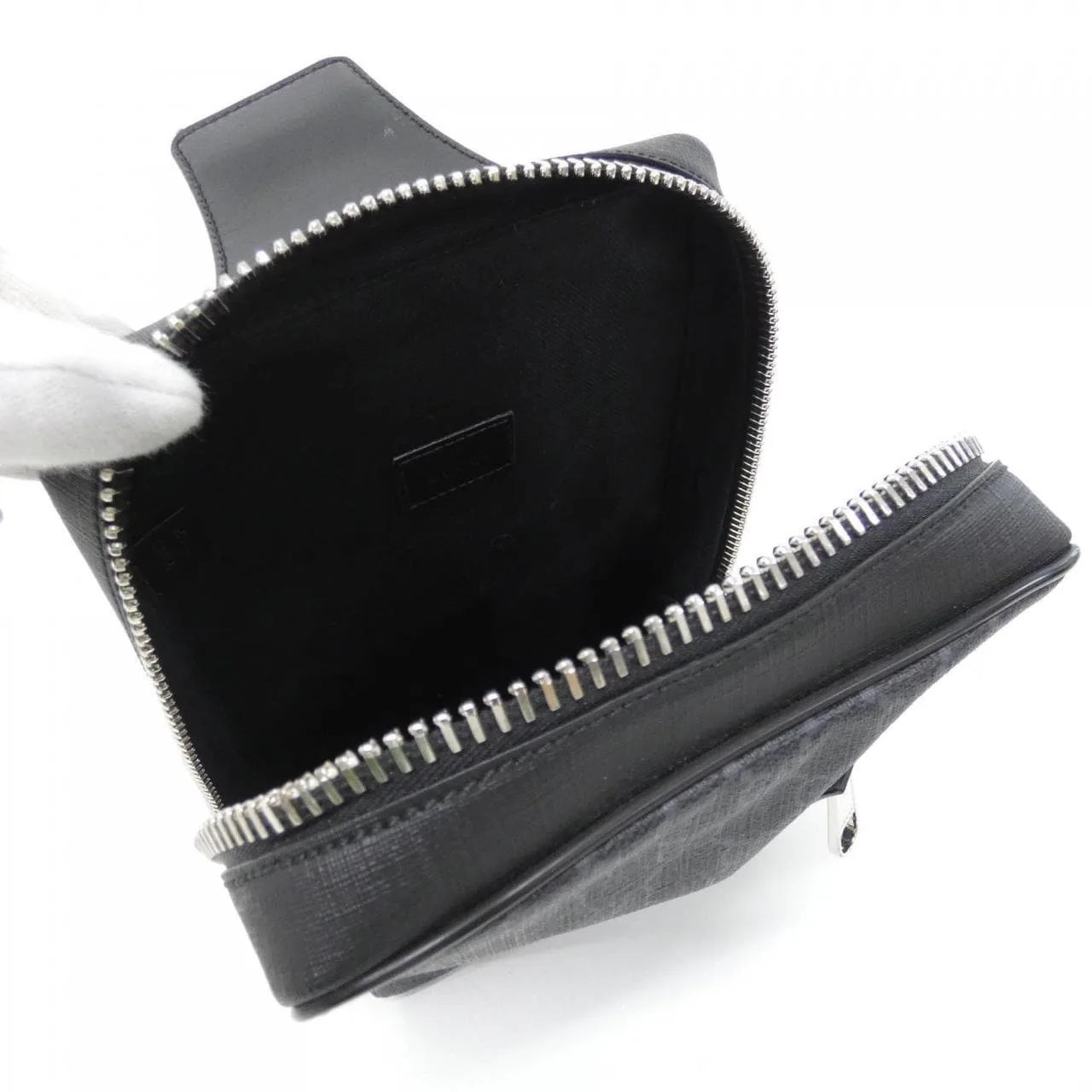 GUCCI 478325 K9RRN Shoulder Canvas 黑色 帆布 中古品A - 縮圖 7