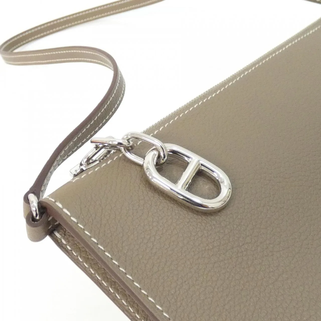 HERMES 086888CK Pouch Etoupe Rank A - Thumbnail 3