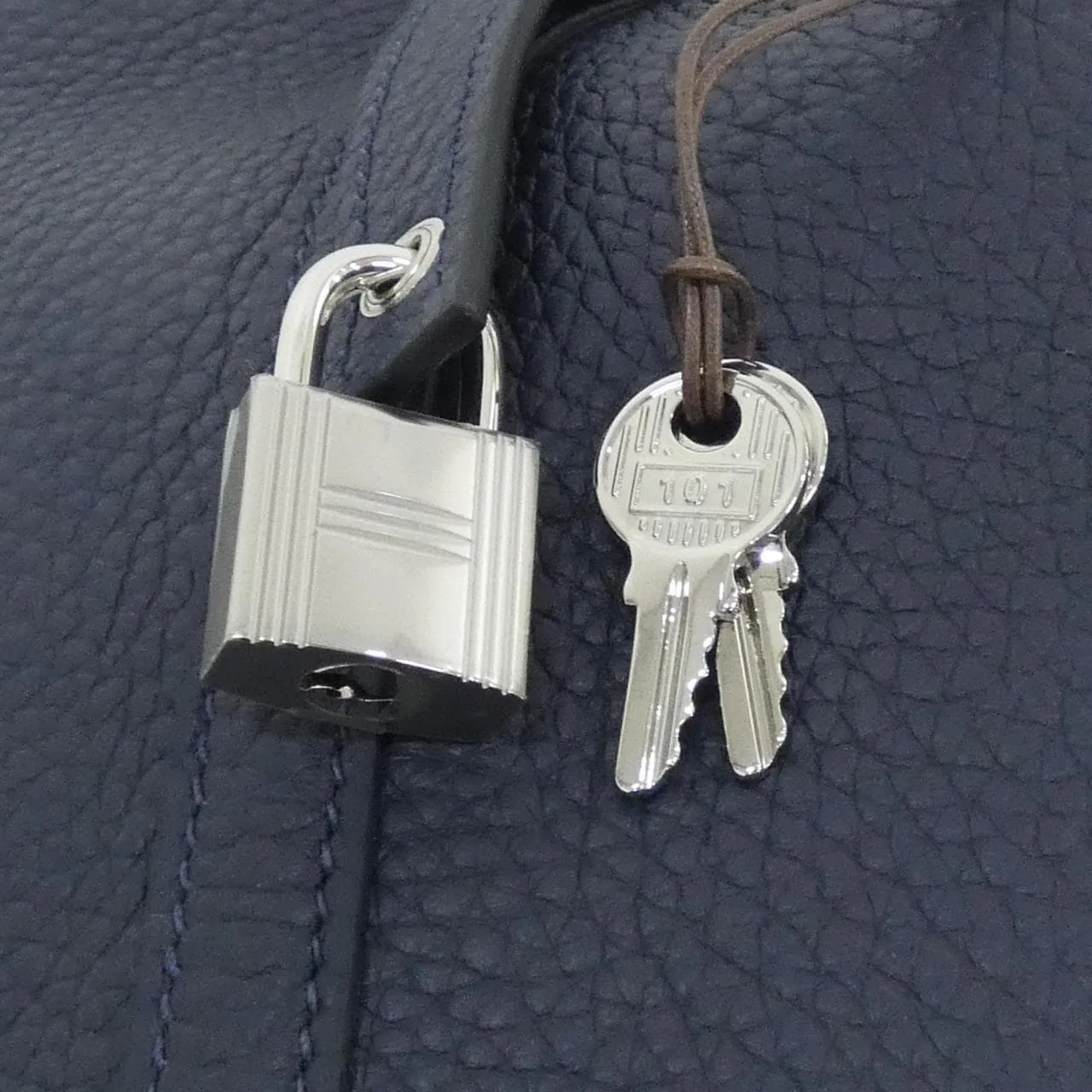 HERMES Picotin 056289CK Handbag Clemence Blue Clemence Leather Unused - Thumbnail 3