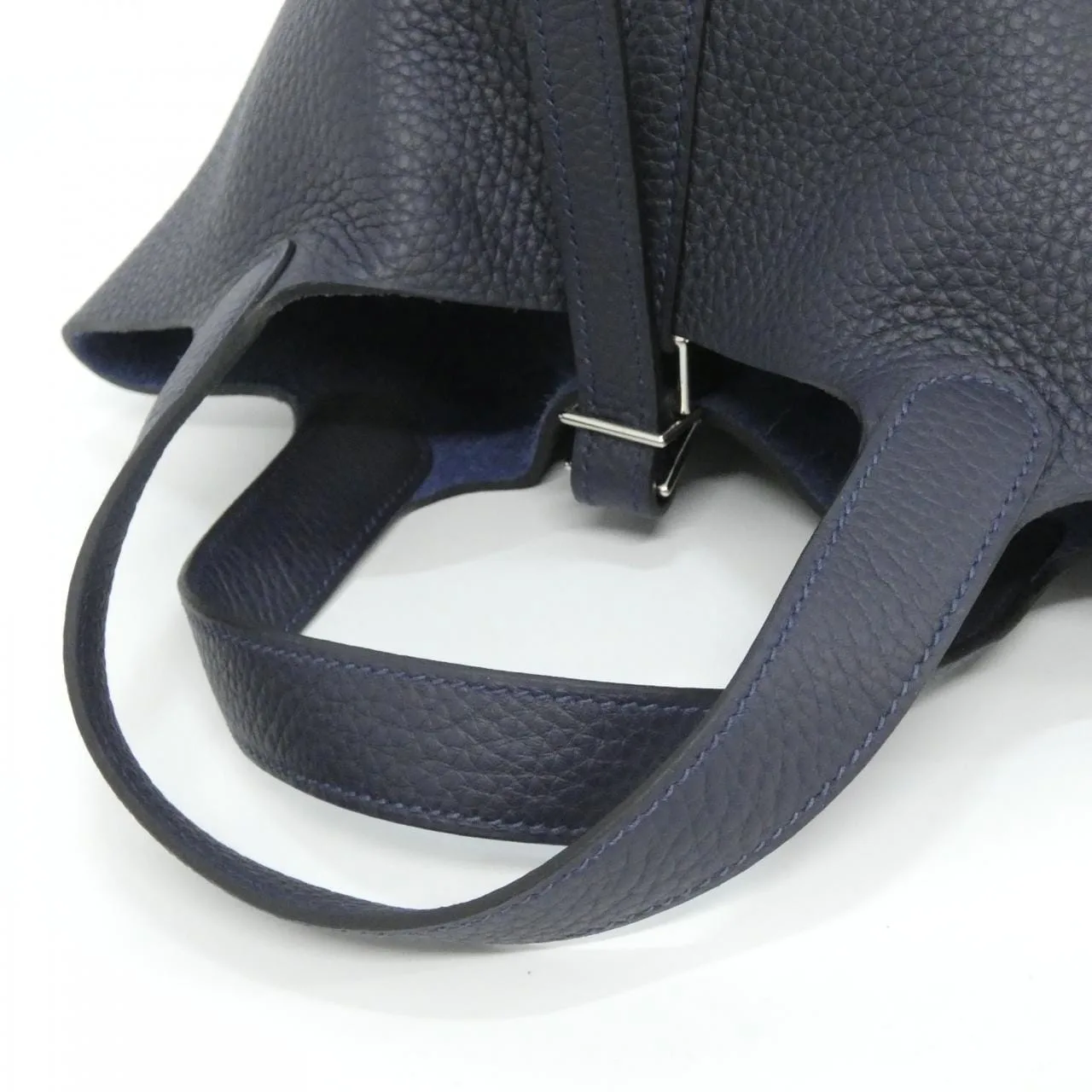 HERMES Picotin 056289CK Handbag Clemence Blue Clemence Leather Unused - Thumbnail 4