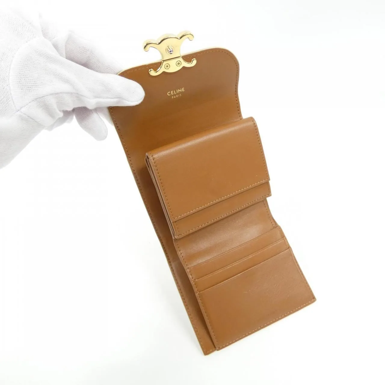 CELINE 10D782CQH Wallet Canvas 黑色 帆布 中古品A - 縮圖 6