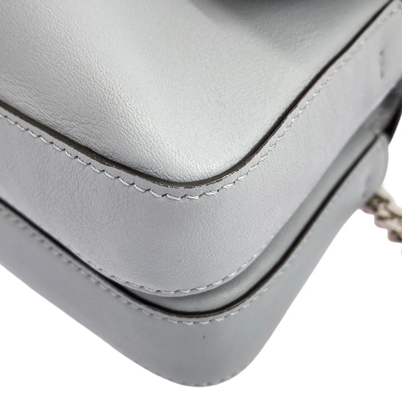 FENDI Baguette 8M0371 SF5 Handbag Leather 銀色 皮革 中古品A - 縮圖 3