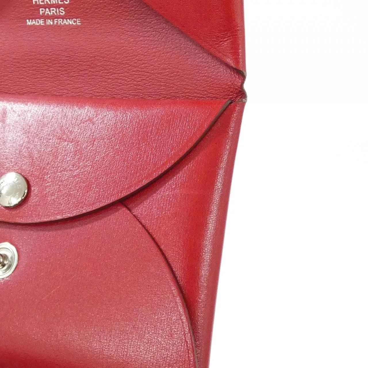 HERMES 084388CK Coin Case Box Calf Rouge Box Calf Leather Rank A - Thumbnail 7