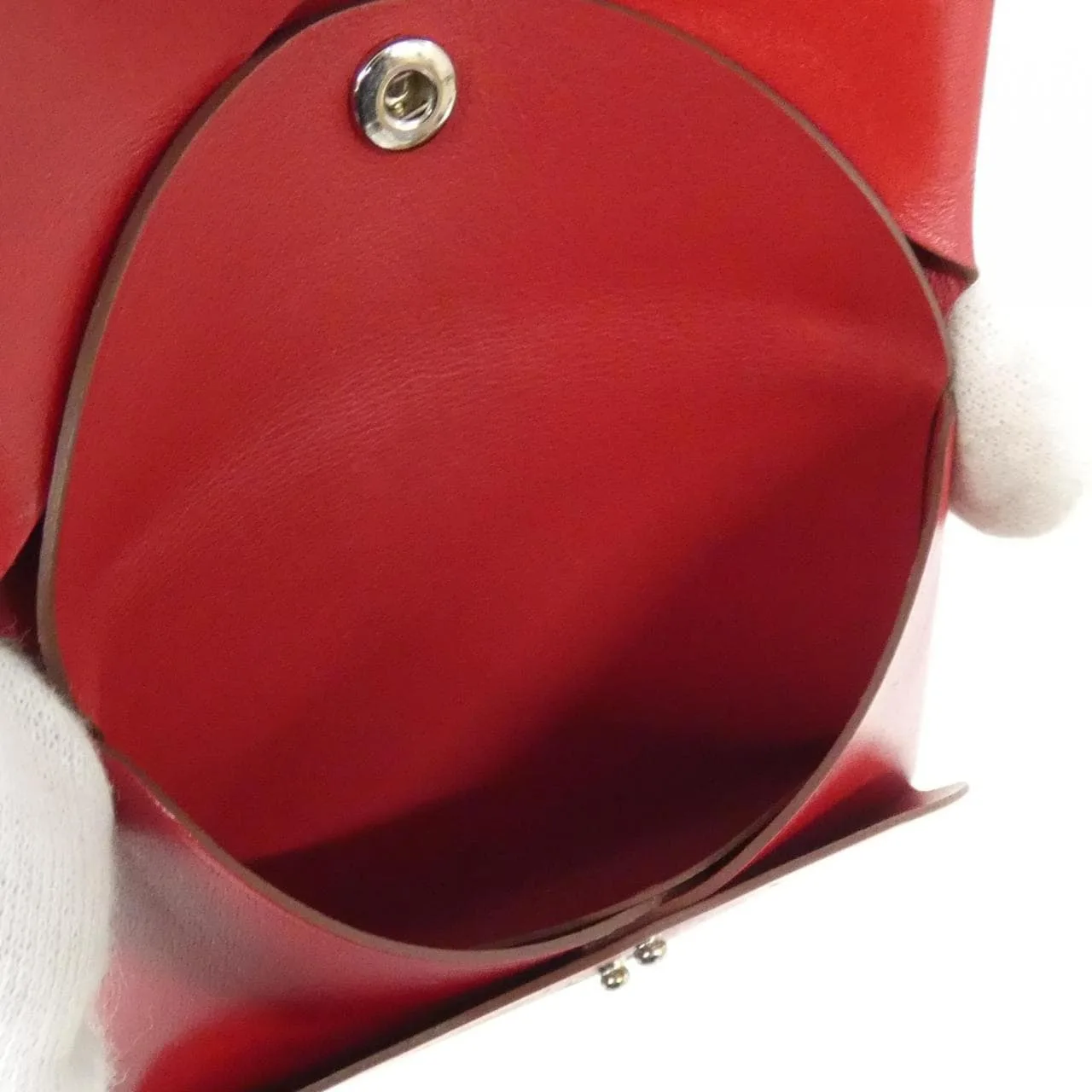 HERMES 084388CK Coin Case Box Calf Rouge Box Calf Leather Rank A - Thumbnail 9