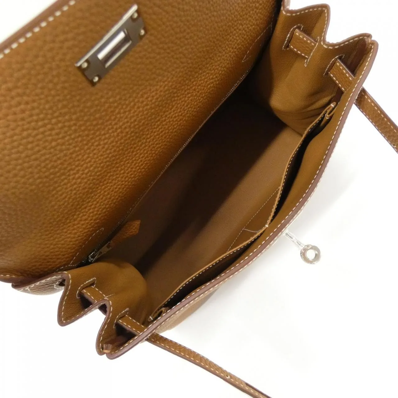 HERMES Kelly 030931CK Handbag Togo Gold Togo Leather Unused - Thumbnail 6