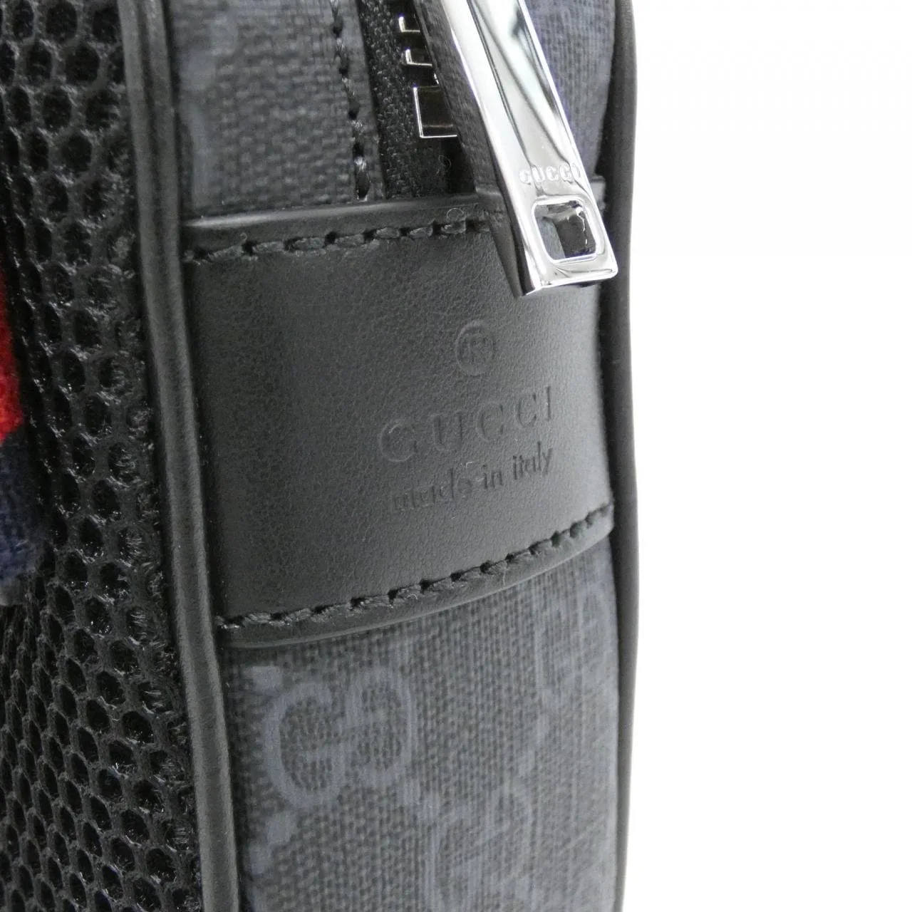 GUCCI 792094 FADJM Belt Canvas 黑色 帆布 中古品A - 縮圖 4