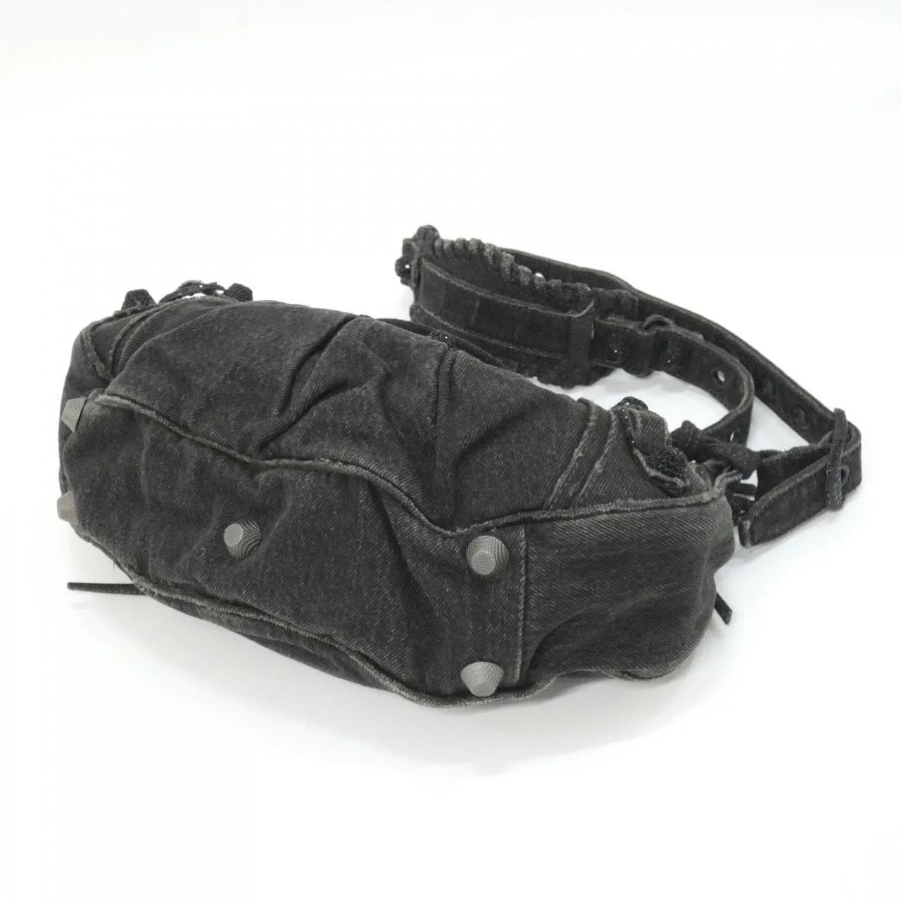 BALENCIAGA Le Cagole 671307 Shoulder Denim 黑色 牛仔布 中古品A - 縮圖 3