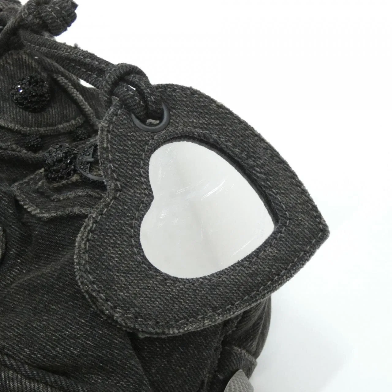 BALENCIAGA Le Cagole 671307 Shoulder Denim 黑色 牛仔布 中古品A - 縮圖 4