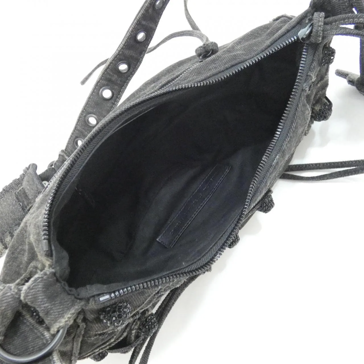 BALENCIAGA Le Cagole 671307 Shoulder Denim 黑色 牛仔布 中古品A - 縮圖 7