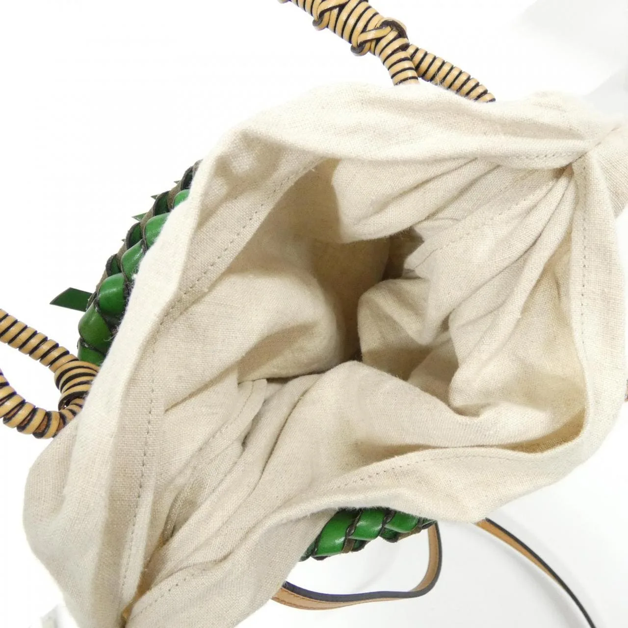 LOEWE A546W68X02 Handbag Leather Green Leather Rank A - Thumbnail 7