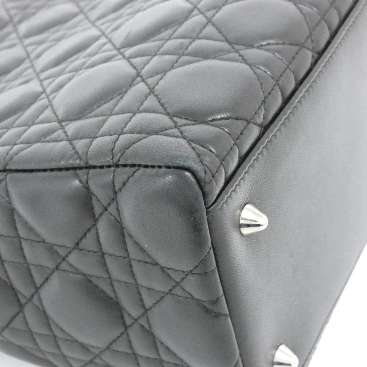 DIOR Lady Dior CAL44551 Handbag Lambskin Black Lambskin Rank A - Thumbnail 4