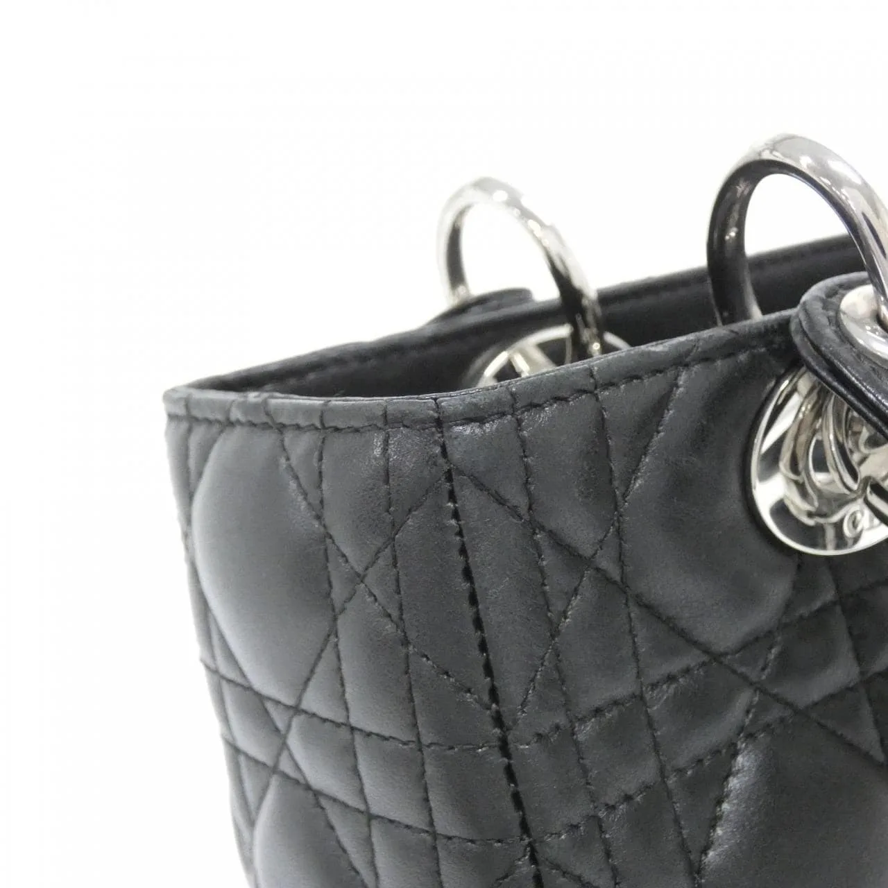 DIOR Lady Dior CAL44551 Handbag Lambskin Black Lambskin Rank A - Thumbnail 5