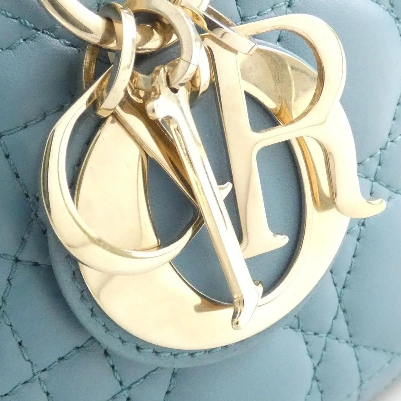 DIOR Lady D-Joy M0540ONGE Handbag Lambskin 黑色 羊皮 中古品A - 縮圖 4