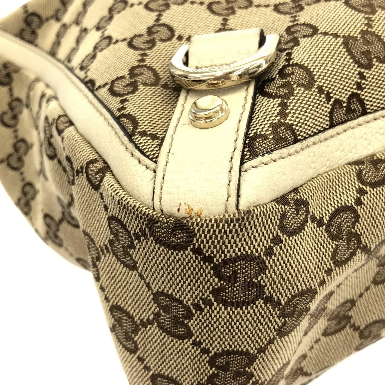 GUCCI 170004 手提包 帆布 米色 帆布 中古品A - 縮圖 3