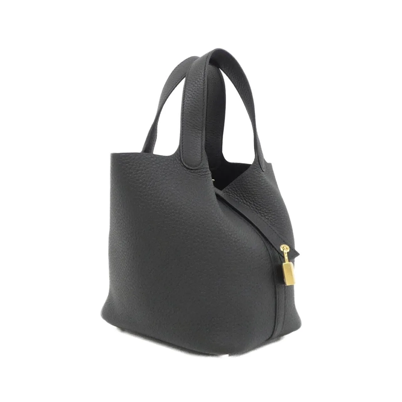 HERMES Picotin 056289CC Handbag Clemence Black