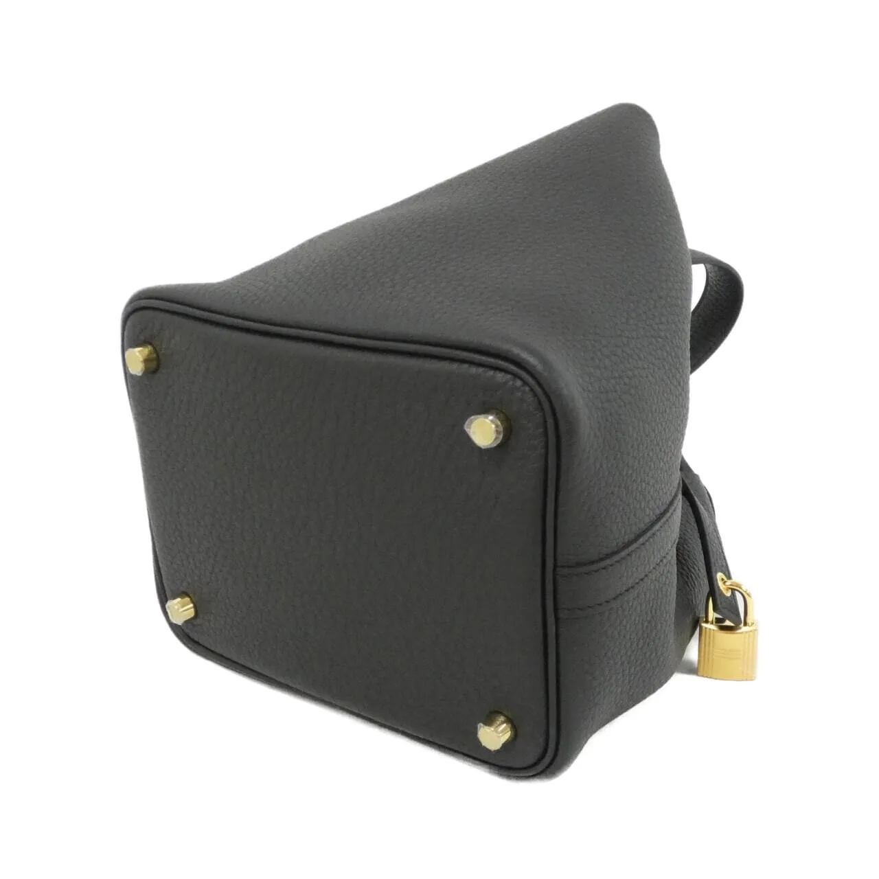 HERMES Picotin 056289CC Handbag Clemence Black Clemence Leather Unused - Thumbnail 2