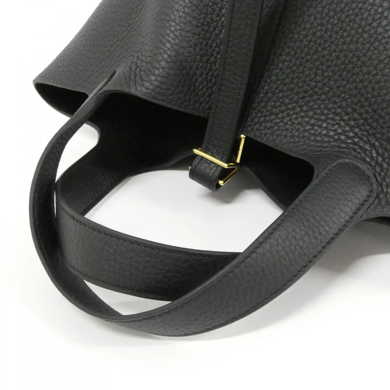 HERMES Picotin 056289CC Handbag Clemence Black Clemence Leather Unused - Thumbnail 4