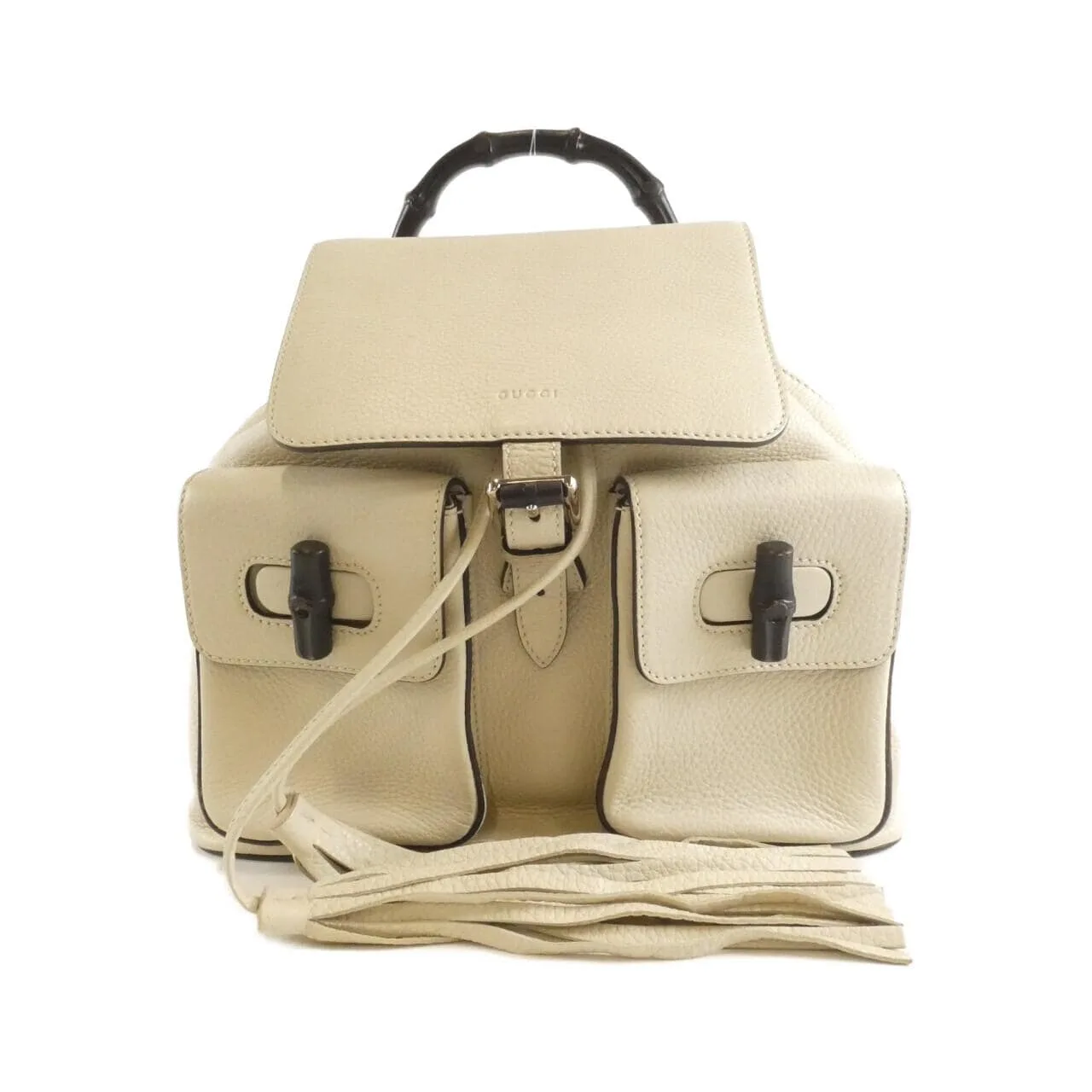 GUCCI Bamboo Daily 370833 A7M0N Backpack Leather Black