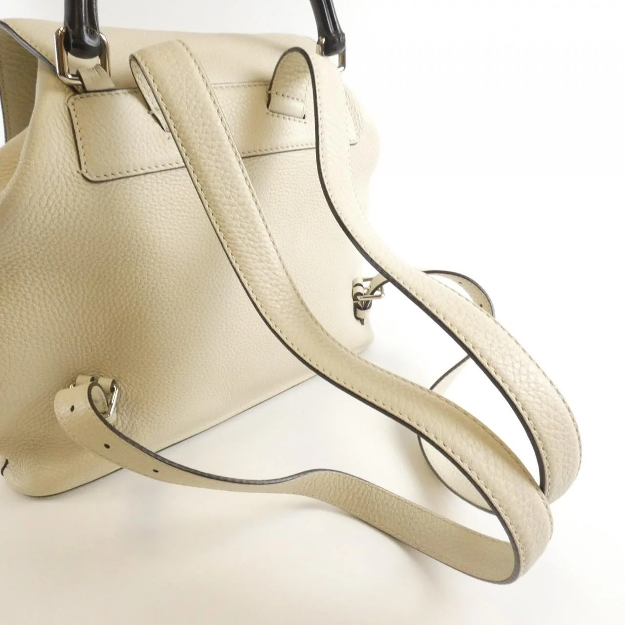 GUCCI Bamboo Daily 370833 A7M0N Backpack Leather 黑色 皮革 中古品A - 縮圖 7