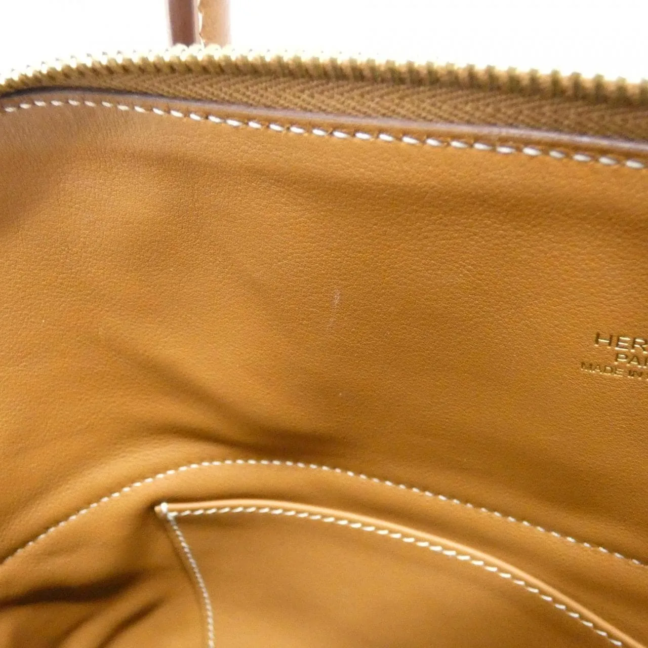 HERMES Bolide 073419CC Handbag Clemence Gold Clemence Leather Rank A - Thumbnail 10