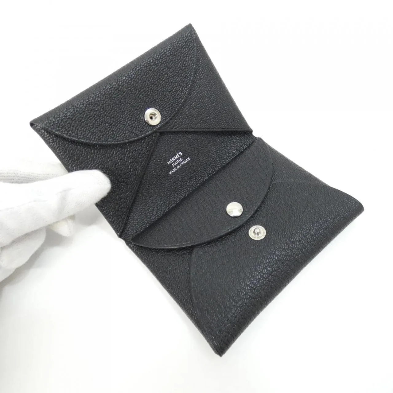 HERMES 082977CK Coin Case Black Rank A - Thumbnail 2