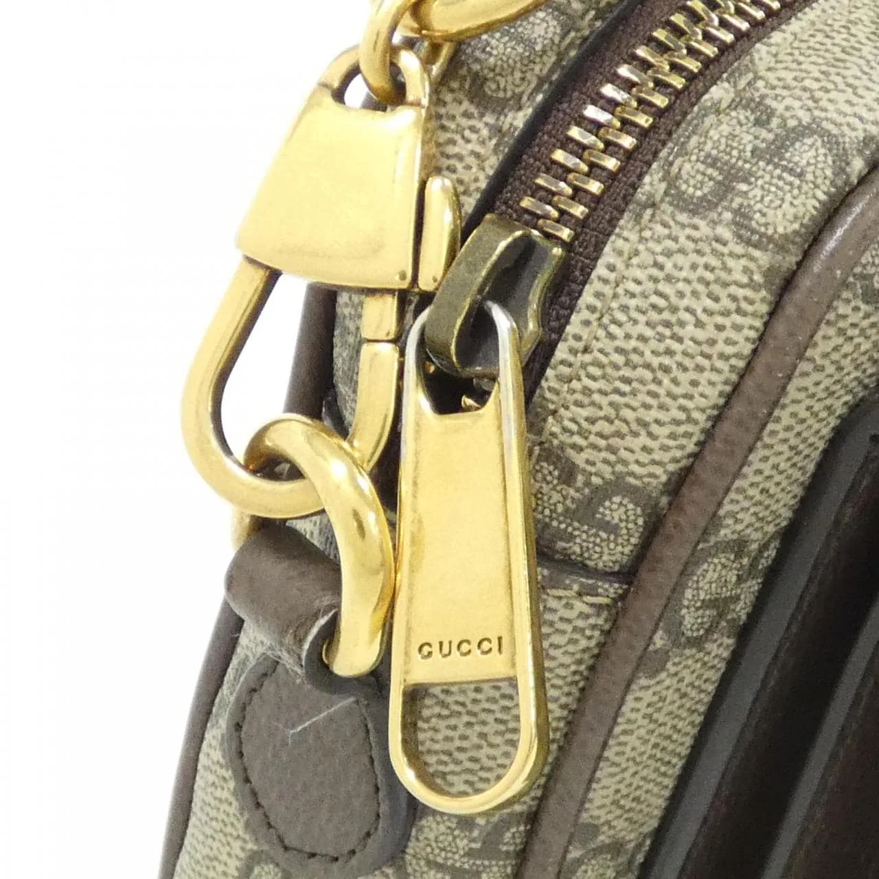 GUCCI 746308 96IWT Shoulder Canvas 黑色 帆布 中古品A - 縮圖 4