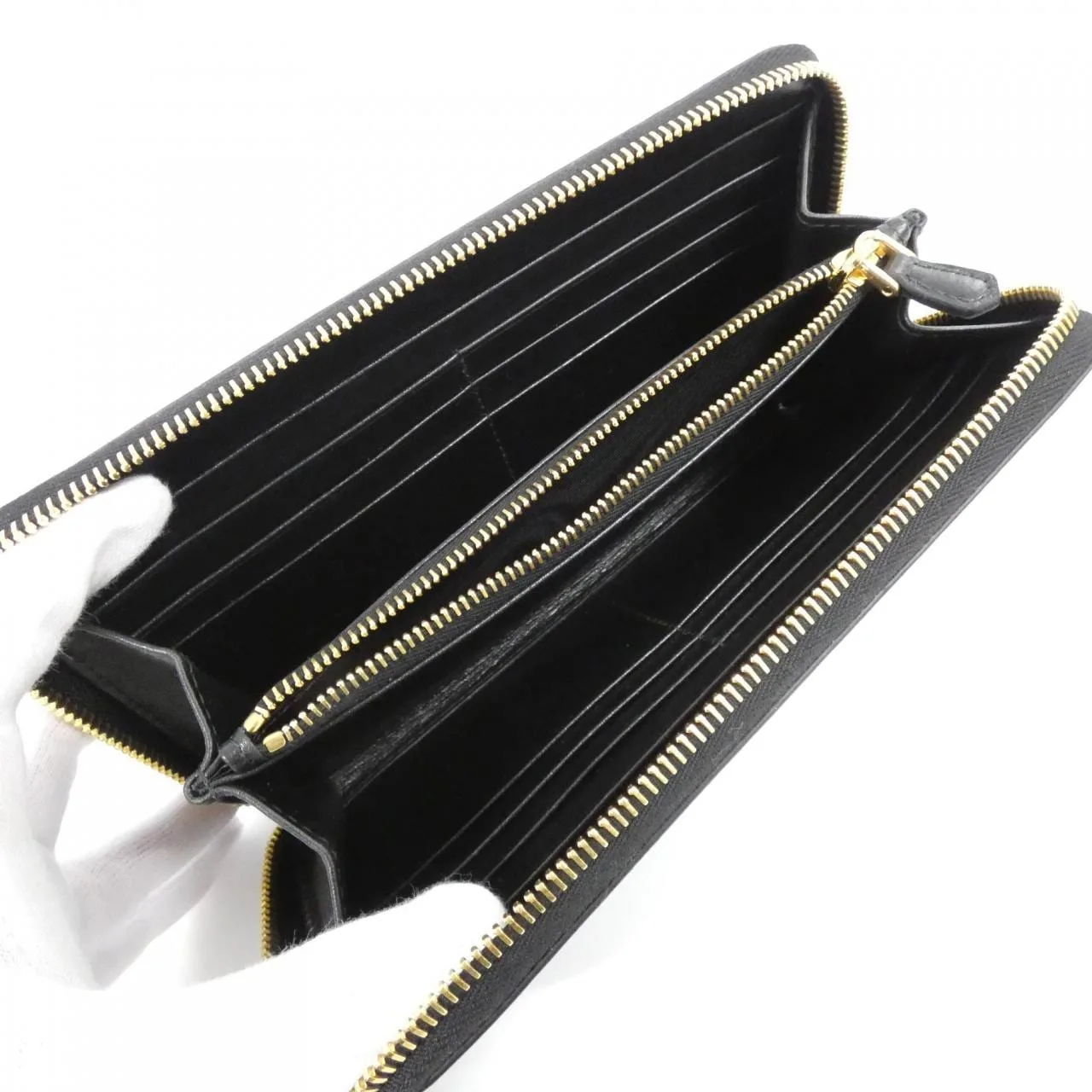 PRADA 1ML506 Wallet 黑色 中古品A - 縮圖 5