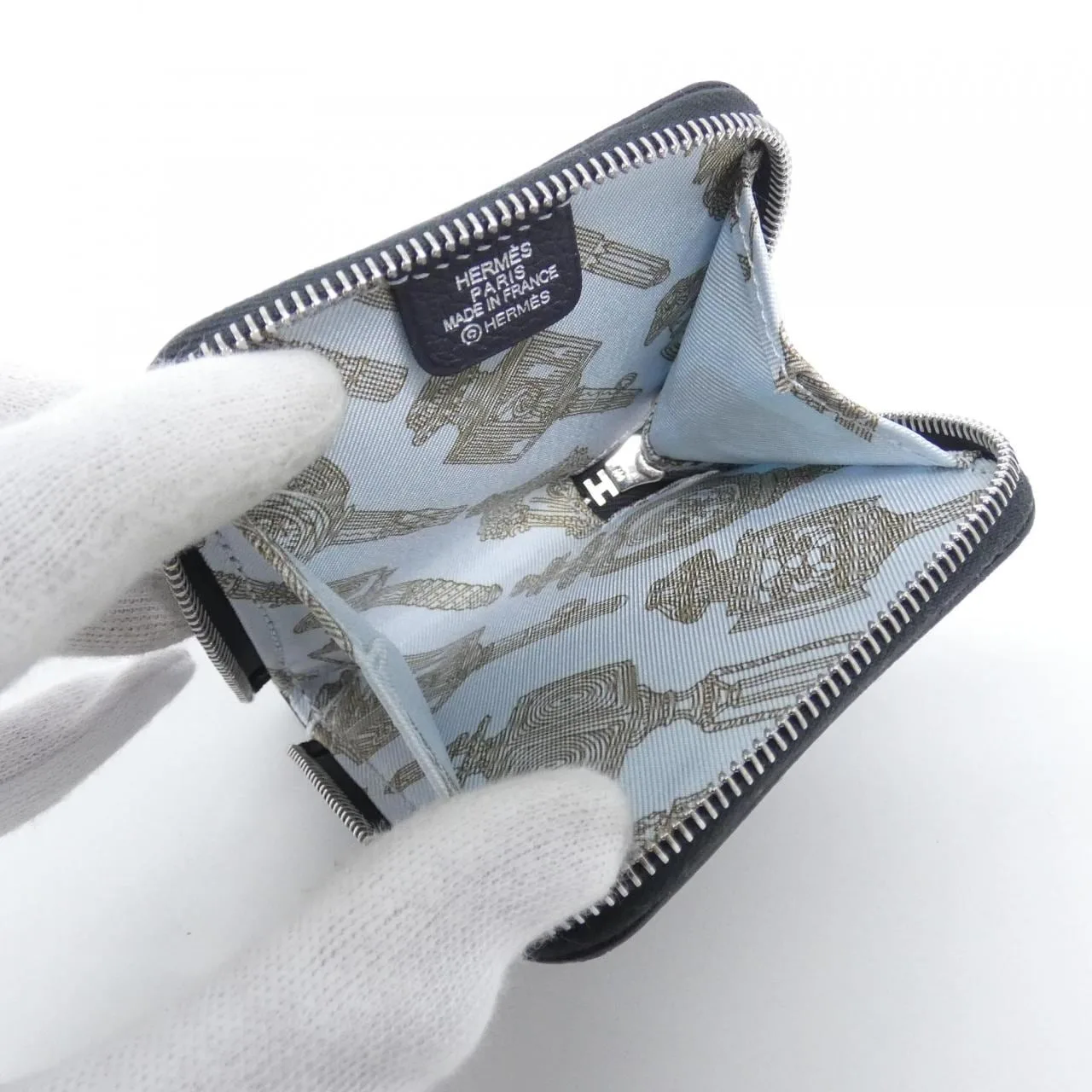 HERMES 086424CK Coin Case 藍色 中古品A - 縮圖 4
