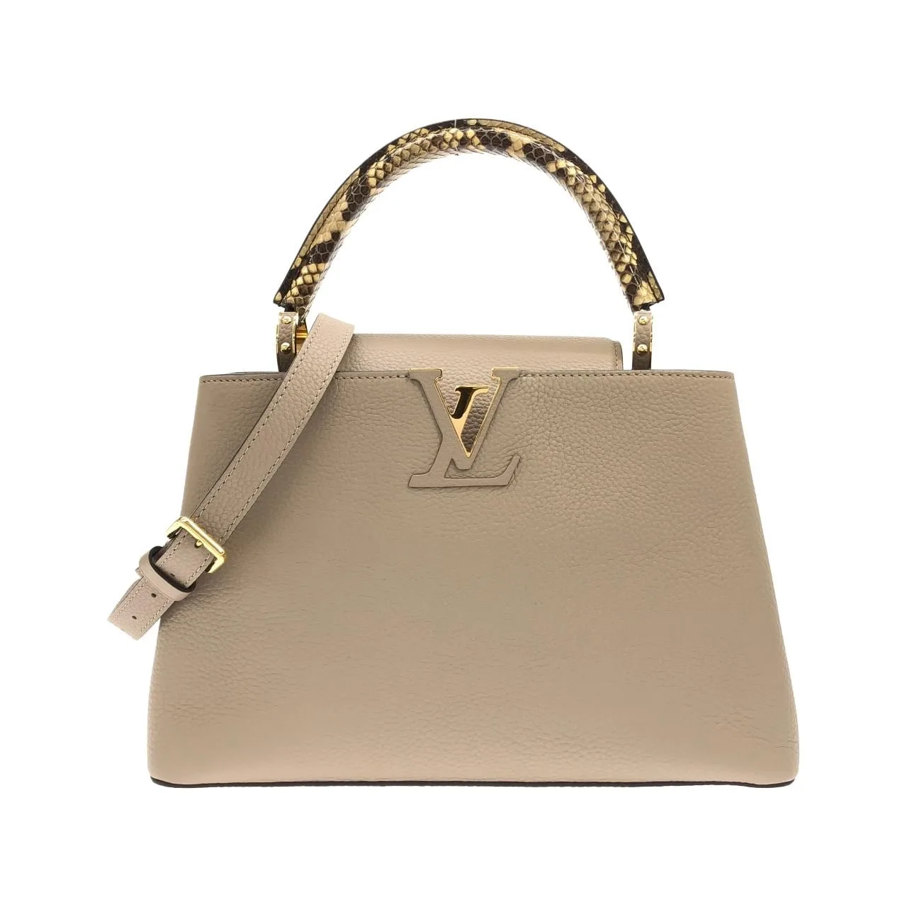 LOUIS VUITTON Capucines N92802 Handbag Leather Black