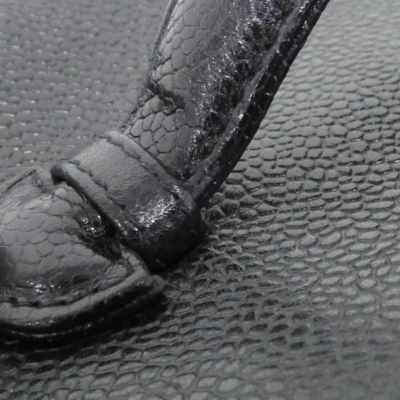 CHANEL 1997 Handbag Grained Calfskin 黑色 荔枝紋牛皮 中古品A - 縮圖 5