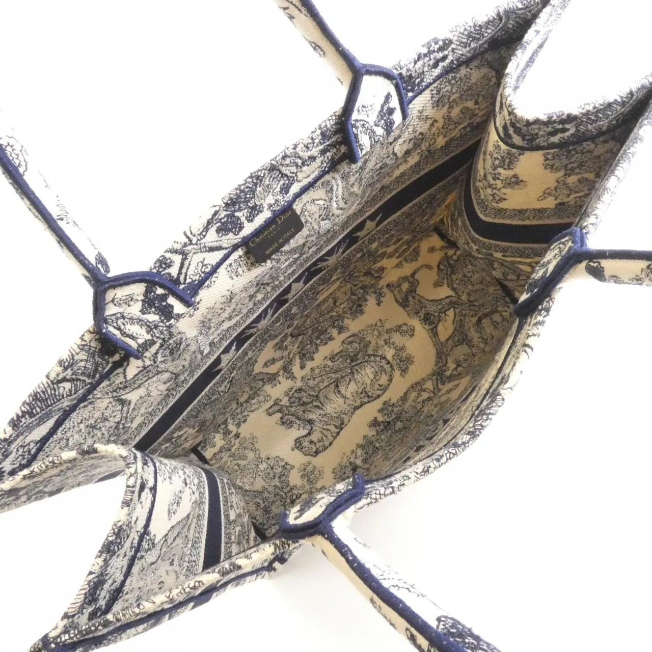 DIOR Book Tote M1286ZTDT Tote Canvas 藍色 帆布 中古品B - 縮圖 9