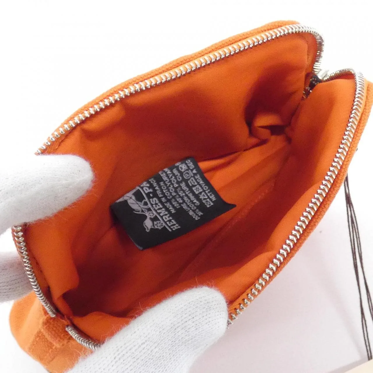 HERMES Bolide 103772M Pouch Canvas Orange Canvas Rank A - Thumbnail 7