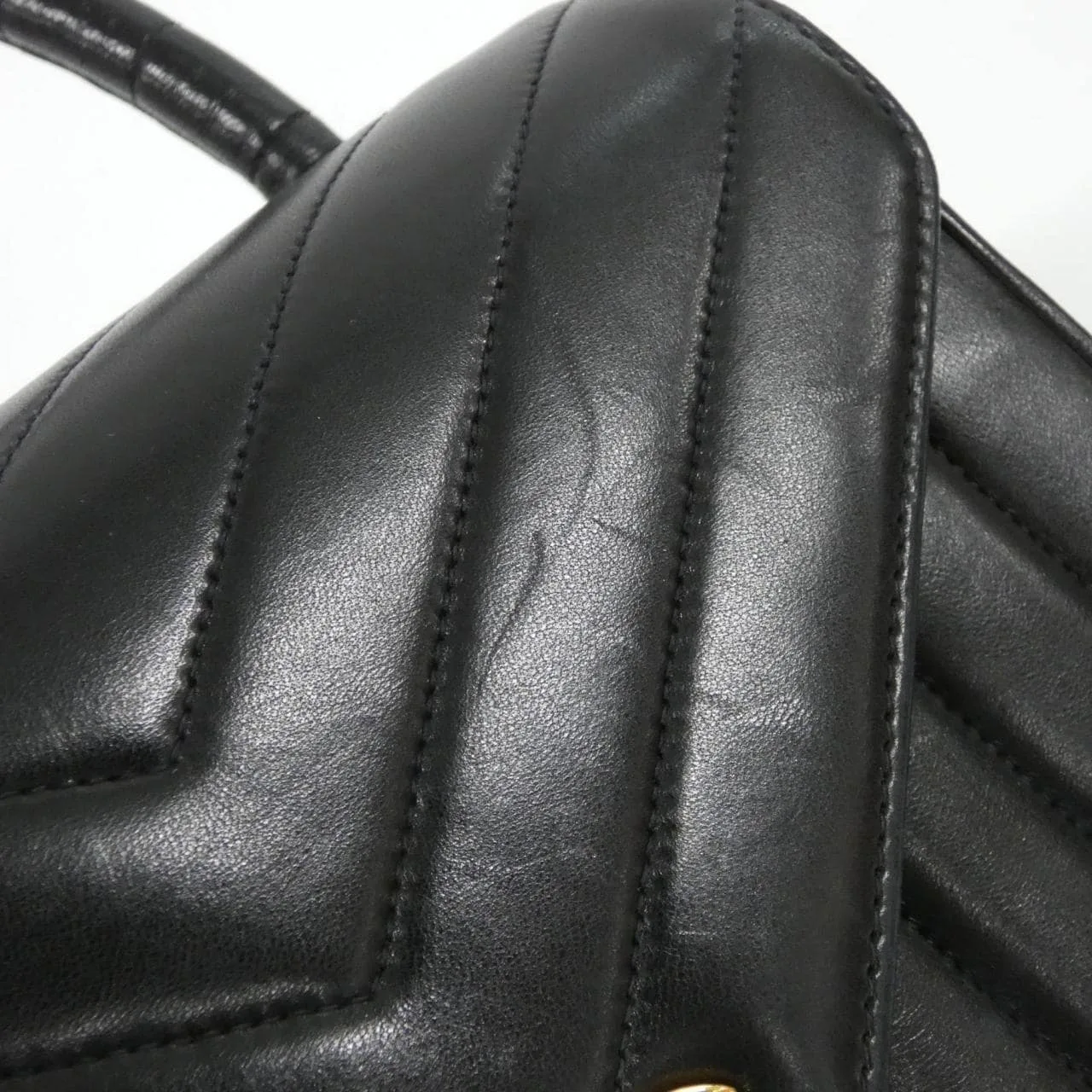 CHANEL 手提包 羊皮 黑色 羊皮 中古品B - 縮圖 4