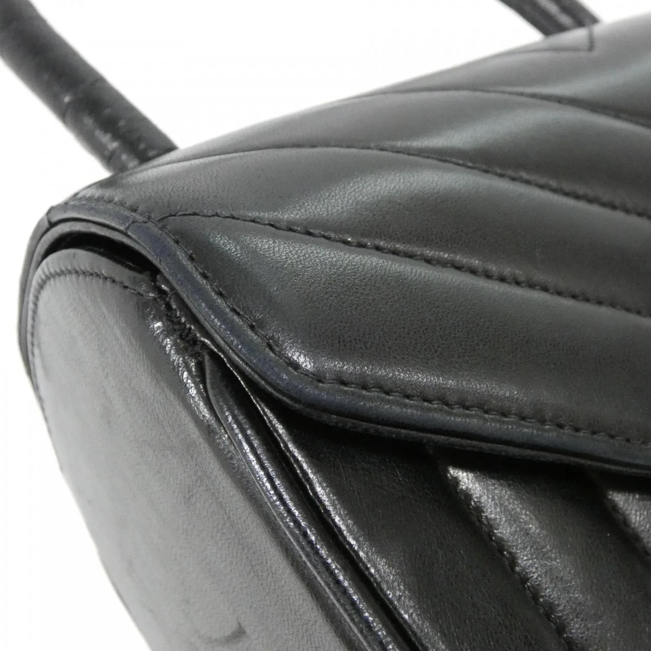 CHANEL 手提包 羊皮 黑色 羊皮 中古品B - 縮圖 5