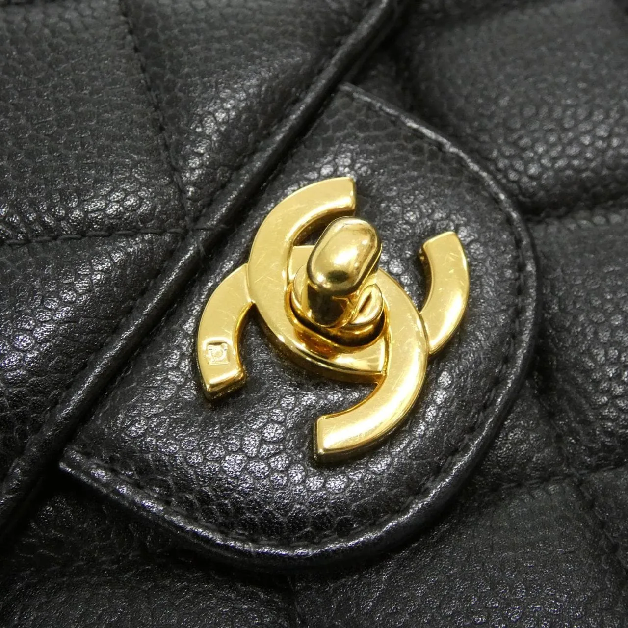CHANEL 肩背包 荔枝紋牛皮 黑色 荔枝紋牛皮 中古品A - 縮圖 4