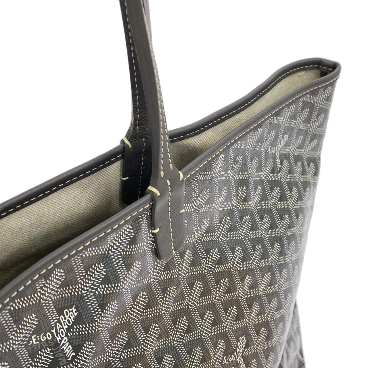 GOYARD Saint Louis AMA LOUIS PM Tote Canvas 灰色 帆布 中古品A - 縮圖 3