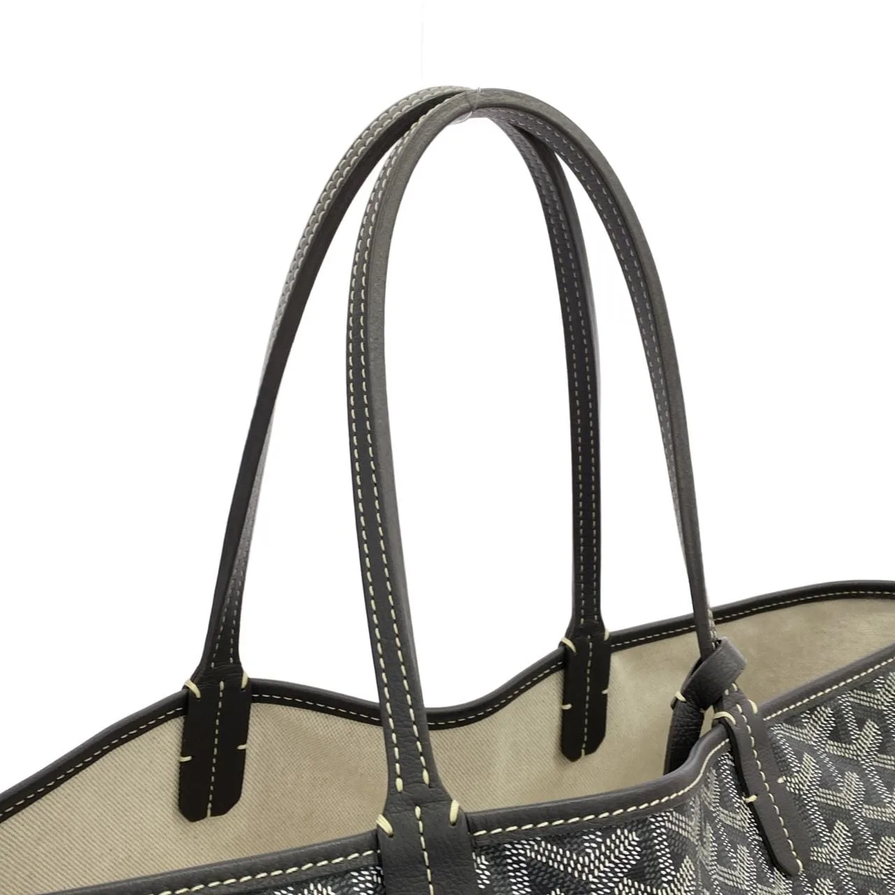 GOYARD Saint Louis AMA LOUIS PM Tote Canvas 灰色 帆布 中古品A - 縮圖 4