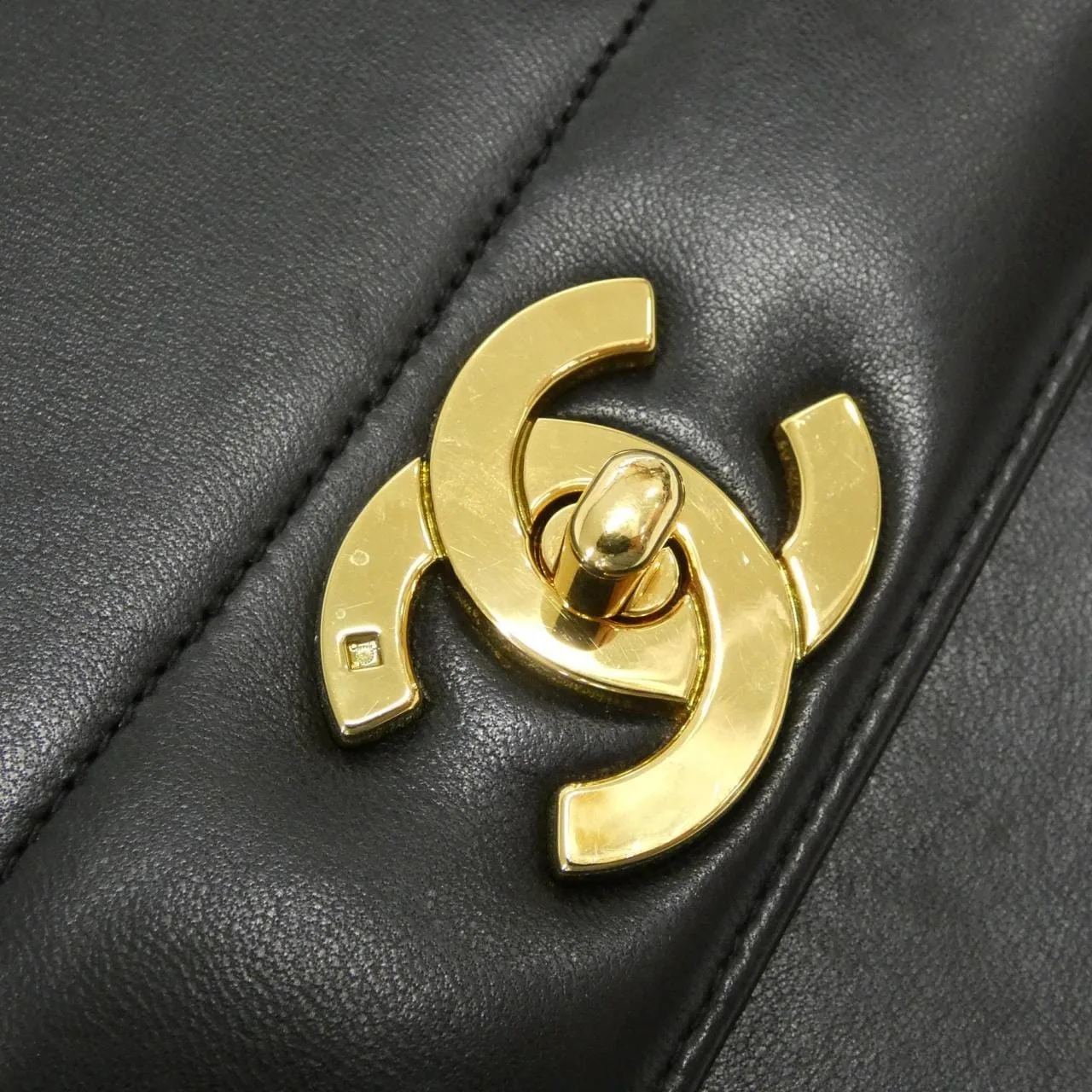 CHANEL 手提包 羊皮 黑色 羊皮 中古品A - 縮圖 5