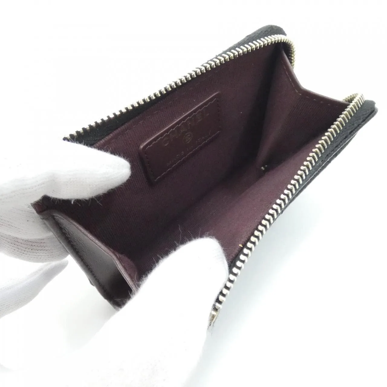 CHANEL Timeless Classic AP4893 Card Case Grained Calfskin 黑色 荔枝紋牛皮 中古品A - 縮圖 9