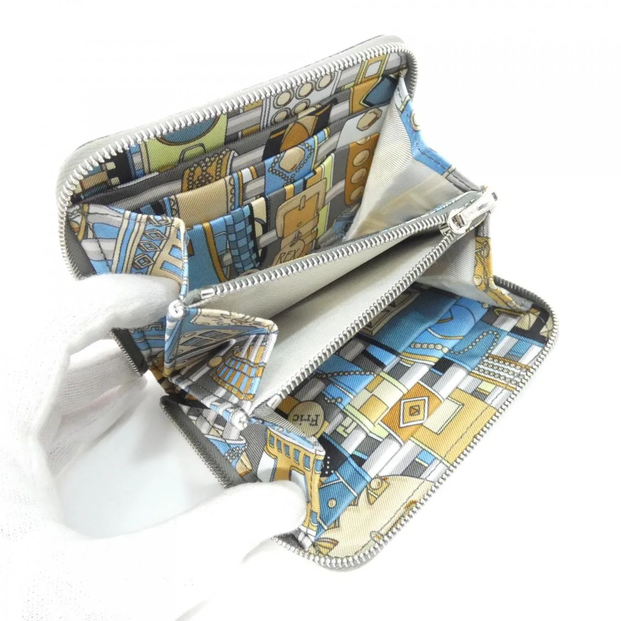 HERMES 085244CK Wallet Blue Rank A - Thumbnail 4