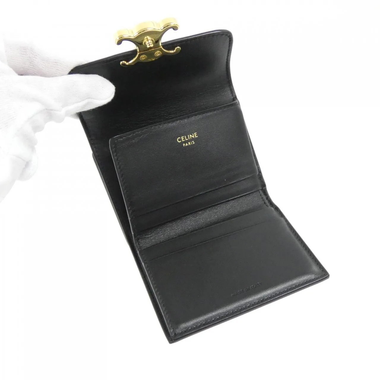 CELINE 10I653DPV Wallet Black Rank A - Thumbnail 5